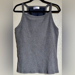 Ribbed High Neck Tank